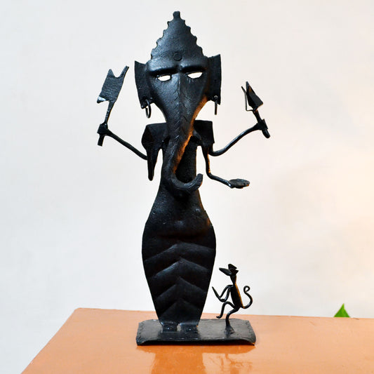 Wrought Iron Ganapati Showpiece Figurine