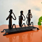 Wrought Iron Gandhian Monkey Showpiece Figurine