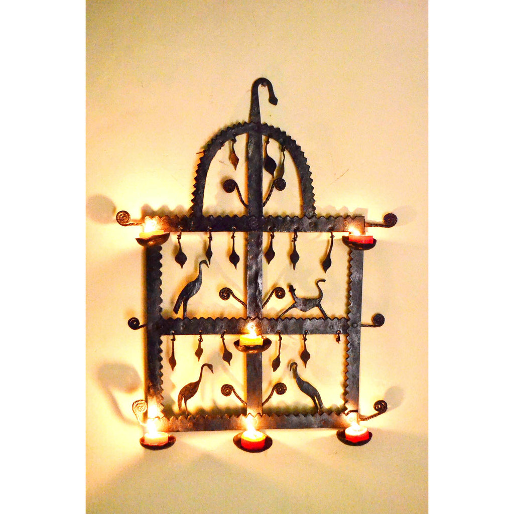 Wrought Iron 6 candle holder wall Decorative
