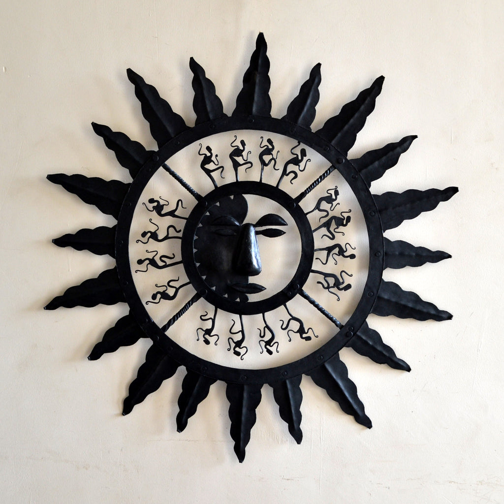 Wrought Iron Abstract Sun Wall Decorative