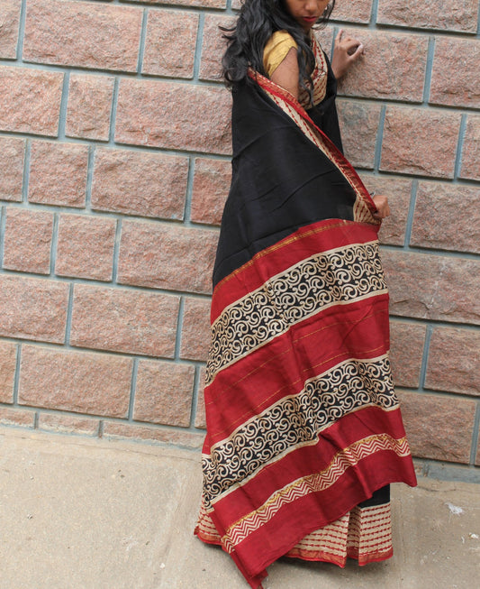 Black Dabu Saree