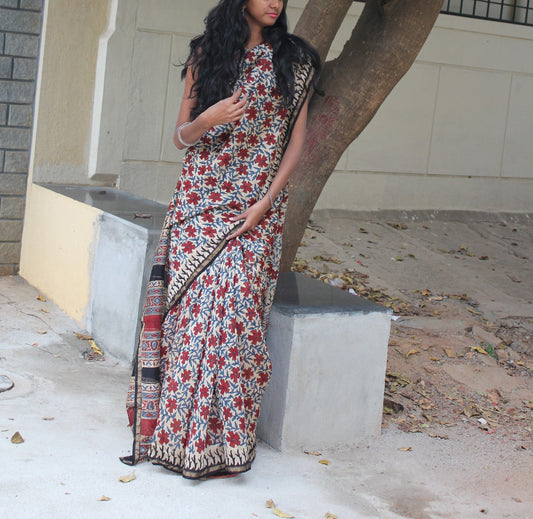 Floral Dabu Saree