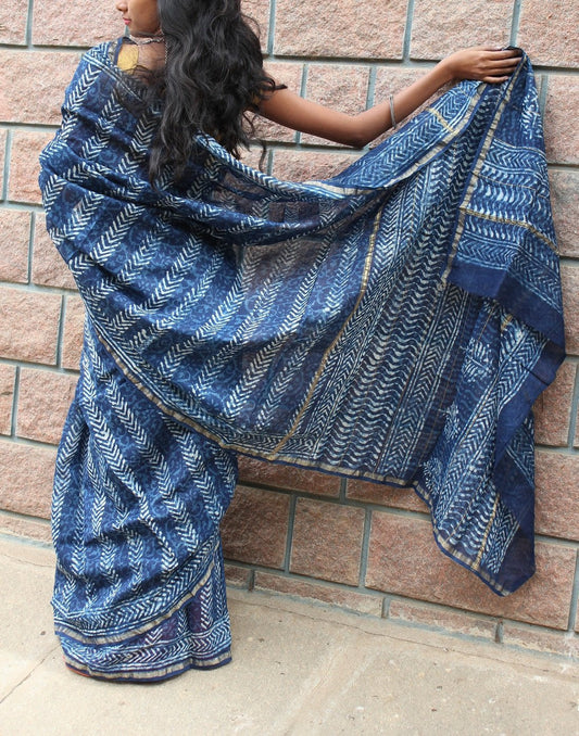 lndigo Dabu Saree