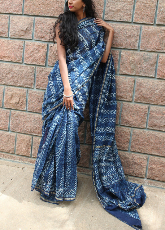 lndigo Dabu Saree