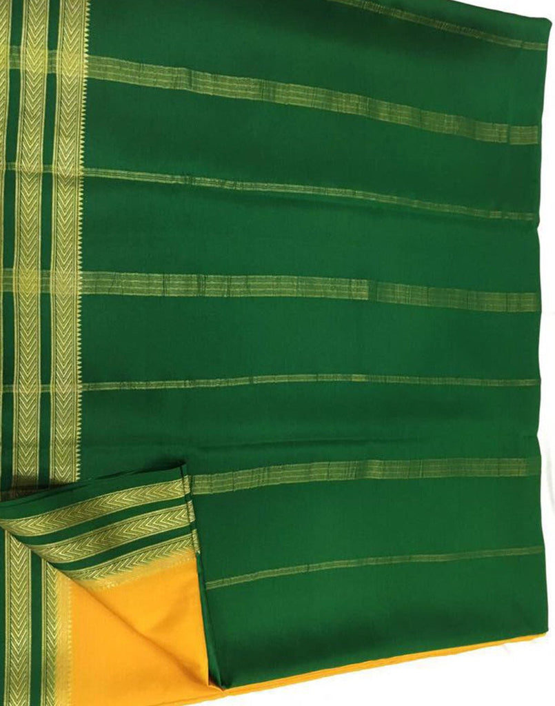Yellow Mysore silk Saree