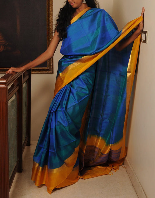 Blue Bendex Silk Saree