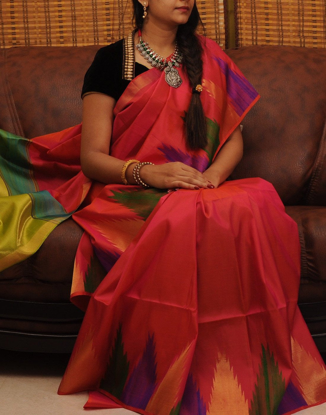 Pink Bendex Silk Saree