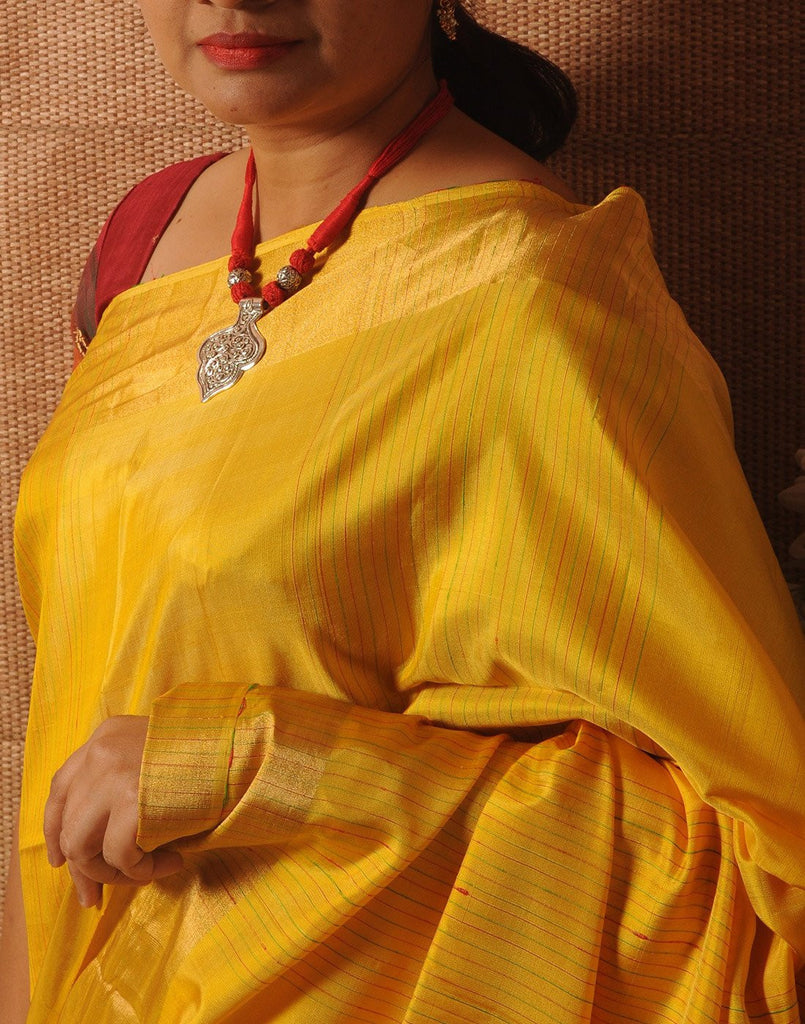 Rich Yellow Soft  Silk Saree