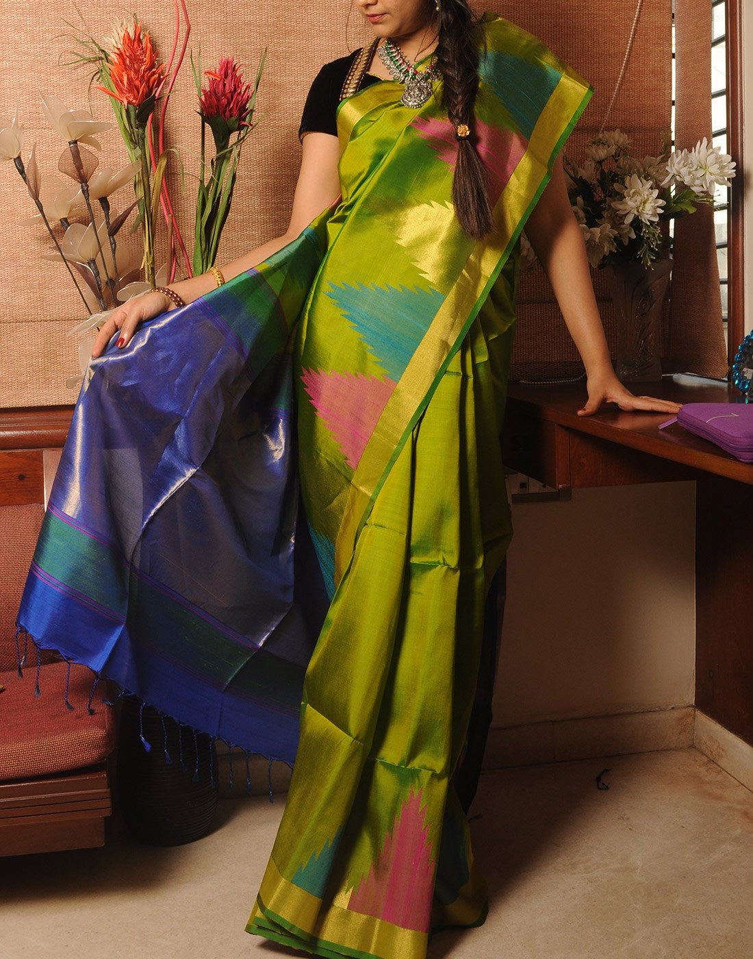 Rich Green Bendex  Silk Saree