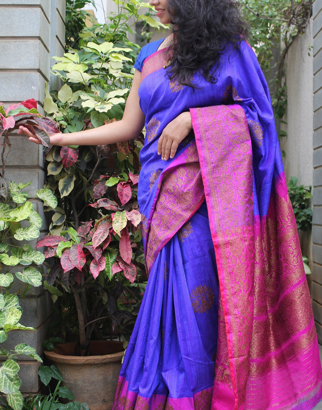 Royal Blue Banaras Dupion Silk Saree