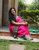 Pink Banaras Dupion Silk Saree