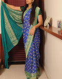 Blue Banaras Crepe Silk Saree