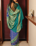 Blue Banaras Crepe Silk Saree