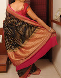 Black Banaras Crepe Silk Saree