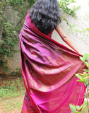 Double Coloured Banaras Dupion Silk Saree