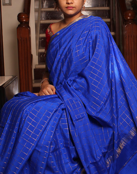 Royal Blue Mysore silk Saree