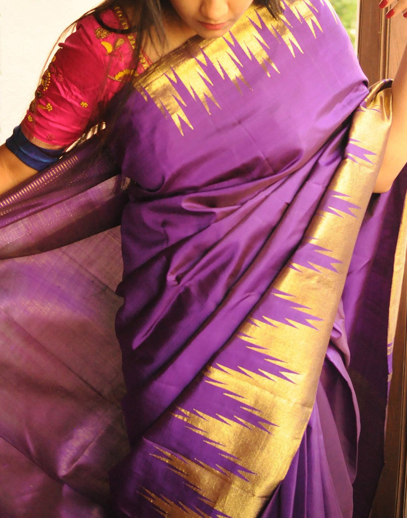 Purple Kanjeevaram Silk Saree