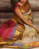 Beige Kanjeevaram Silk Saree