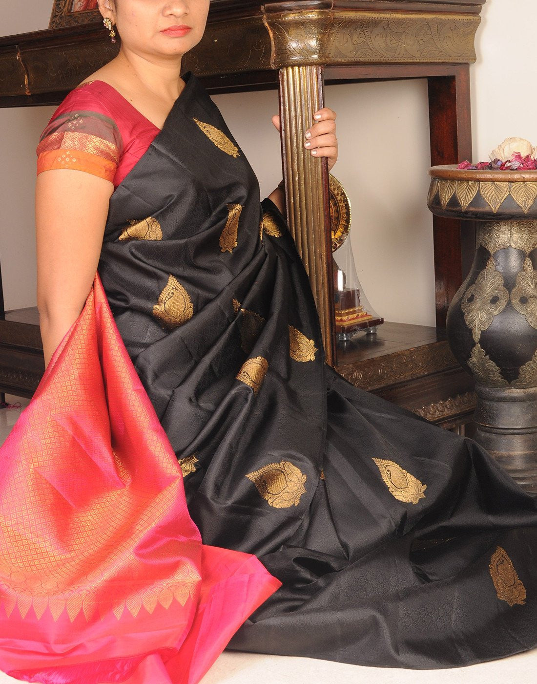 Black Kanjeevaram Silk Saree