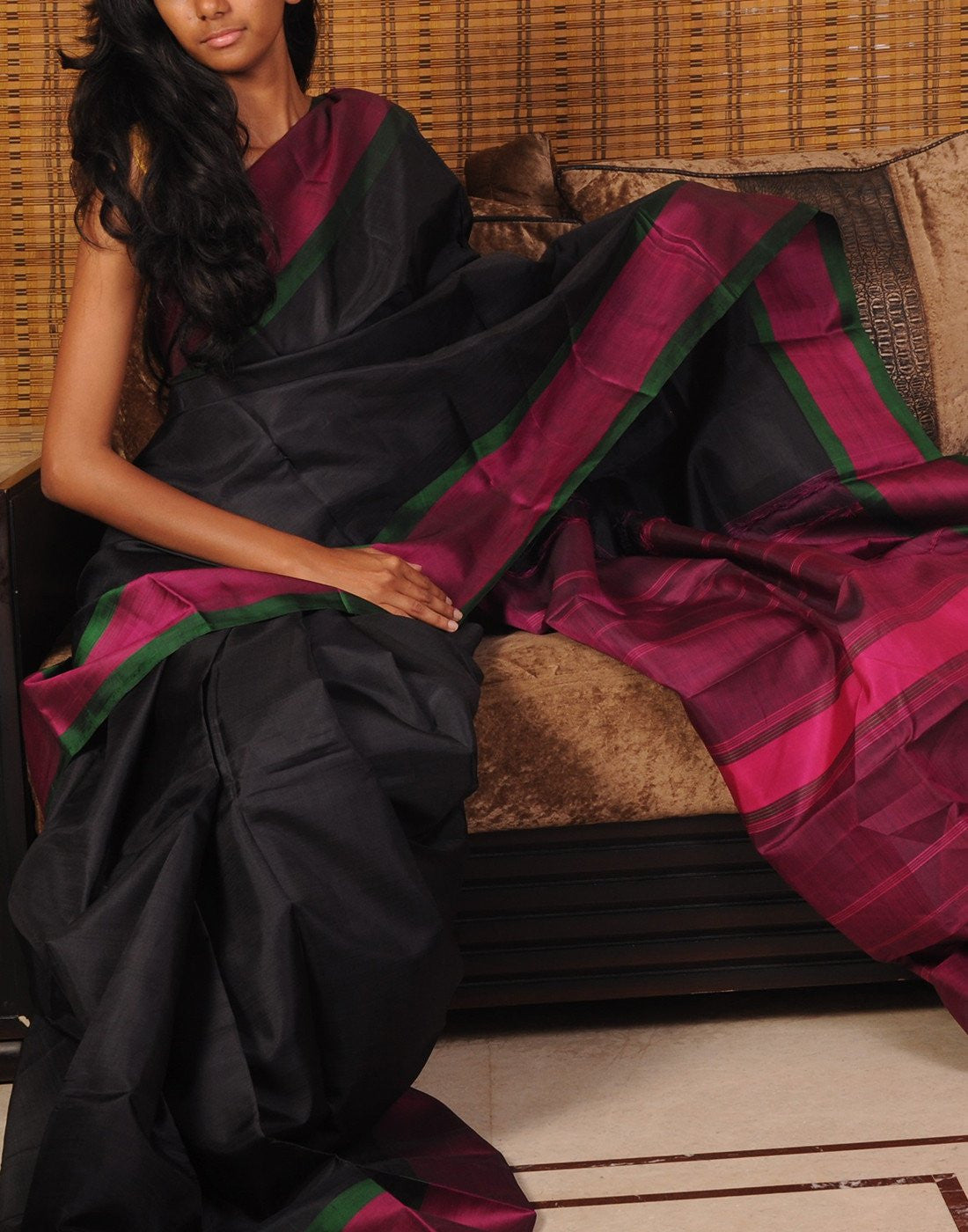 Black Bendex  Silk Saree