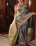 Copper Kanjeevaram Silk Saree