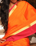 Orange Mysore silk Saree