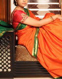 Orange Mysore silk Saree