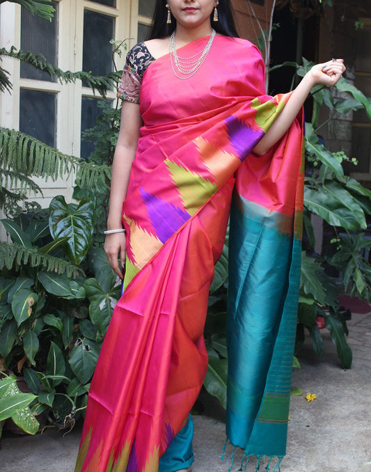 Appealing Pink Bendex  Silk Saree