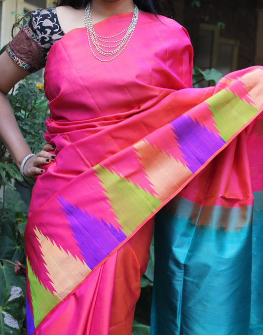 Appealing Pink Bendex  Silk Saree