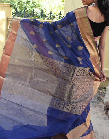 Royal Blue Narayanpet Silk