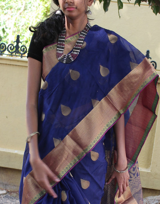 Royal Blue Narayanpet Silk