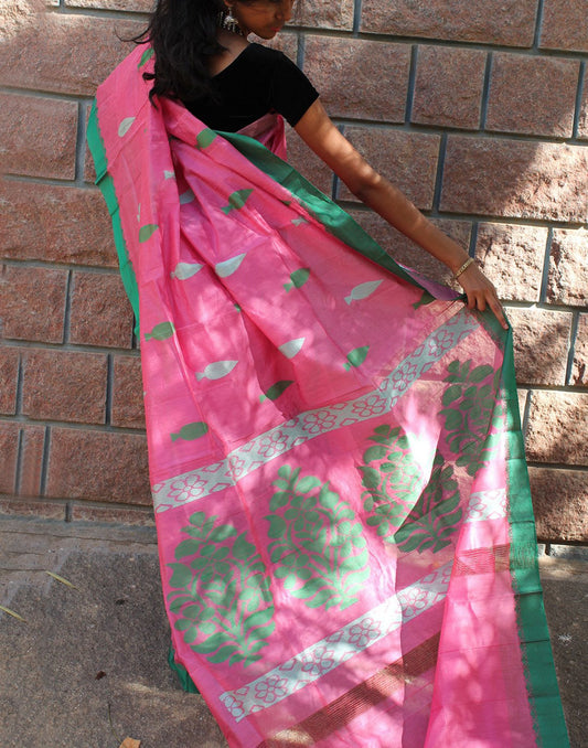 Baby Pink Narayanpet Silk