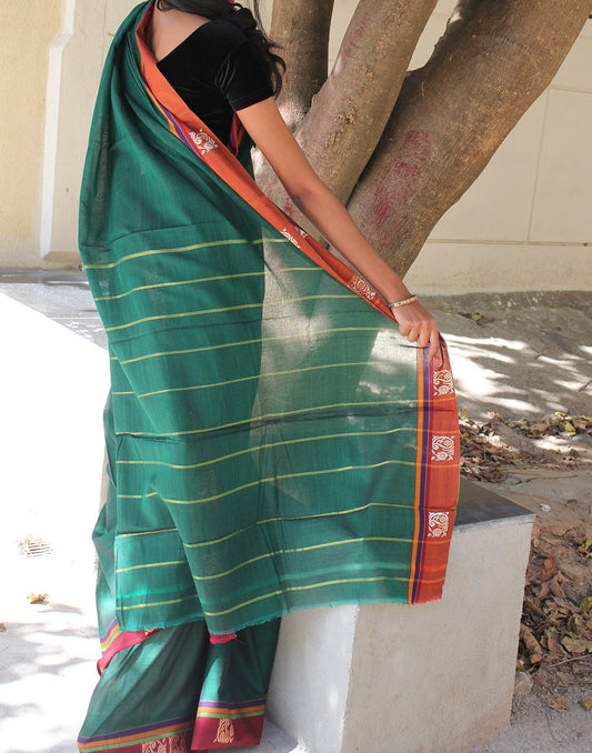 Green Narayanpet Handloom