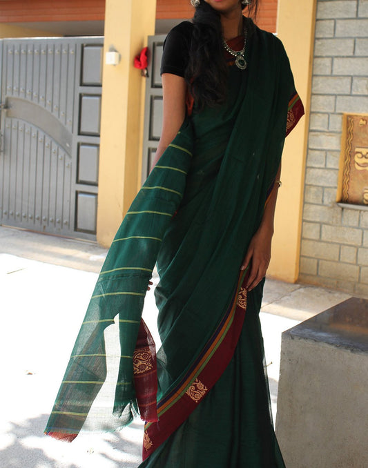 Green Narayanpet Handloom