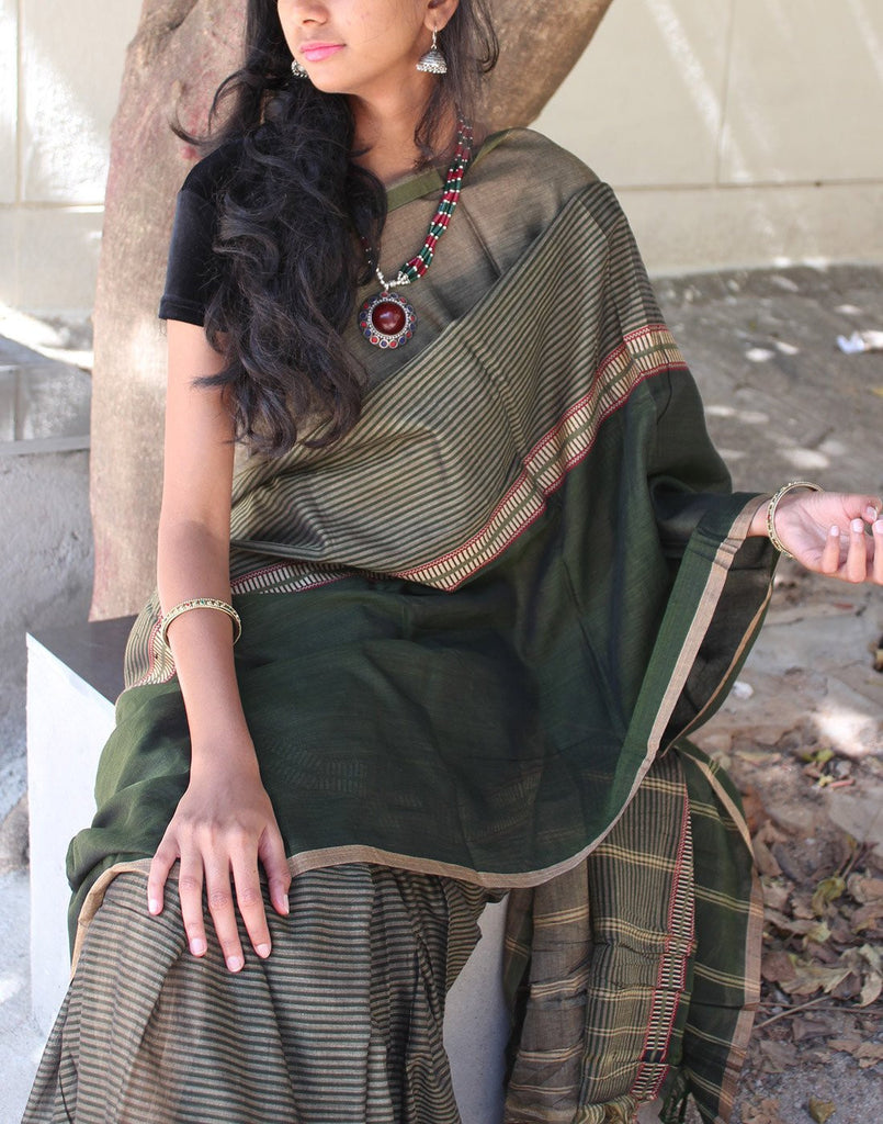 Paachi Green Narayanpet Handloom