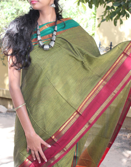 Green Narayanpet Handloom