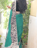 Green Soft Silk Kalamkari Saree