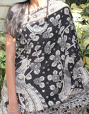 Black Soft Silk Kalamkari Saree