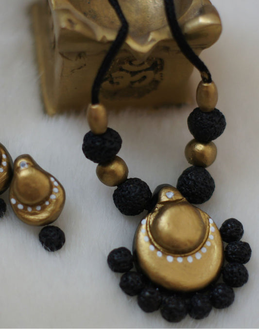 Handcrafted Terracotta necklace with Jhumkas