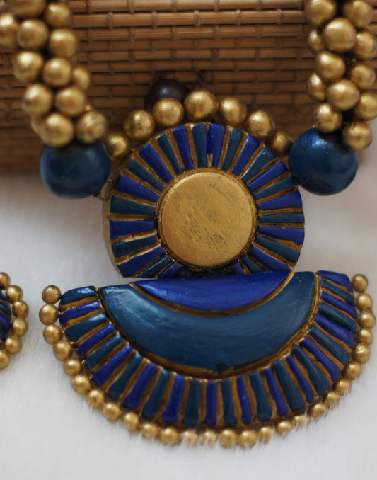 Handcrafted Terracotta necklace with Jhumkas