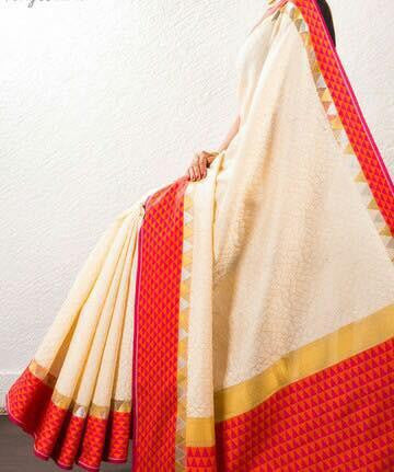 Offwhite Banaras Handloom Saree