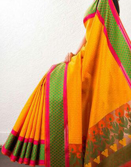 Mustard Yellow Banaras Handloom Saree