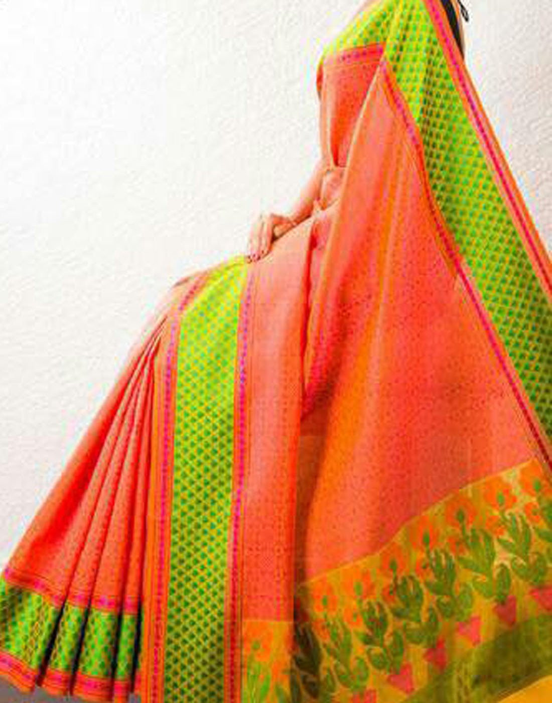 Orange Banaras Handloom Saree