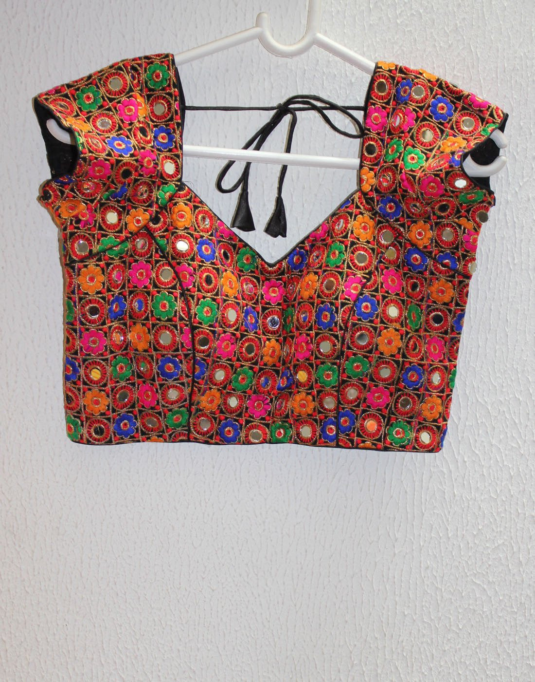 Multicoloured Blouse With Floral Embroidery