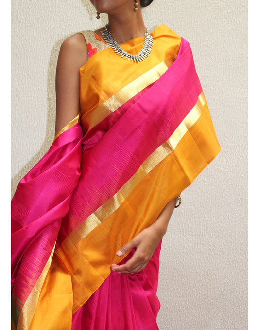 Pink Bendex Silk Saree