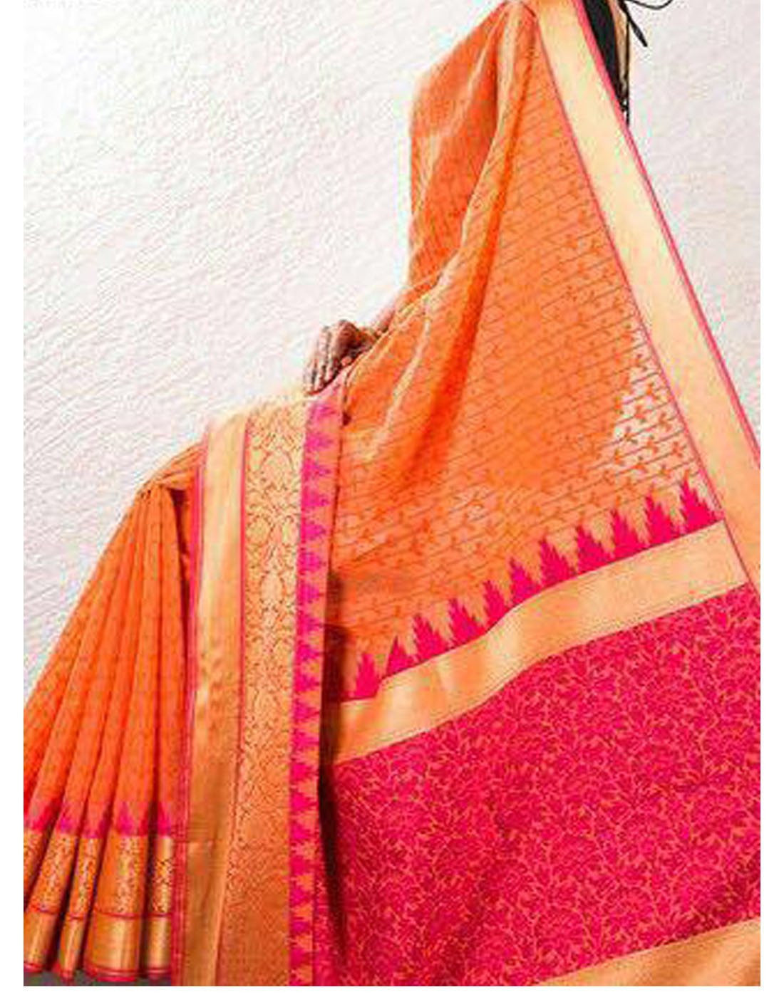 Orange Banaras Handloom Saree