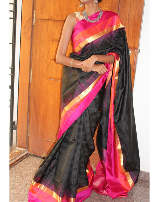 Black Bendex Silk Saree