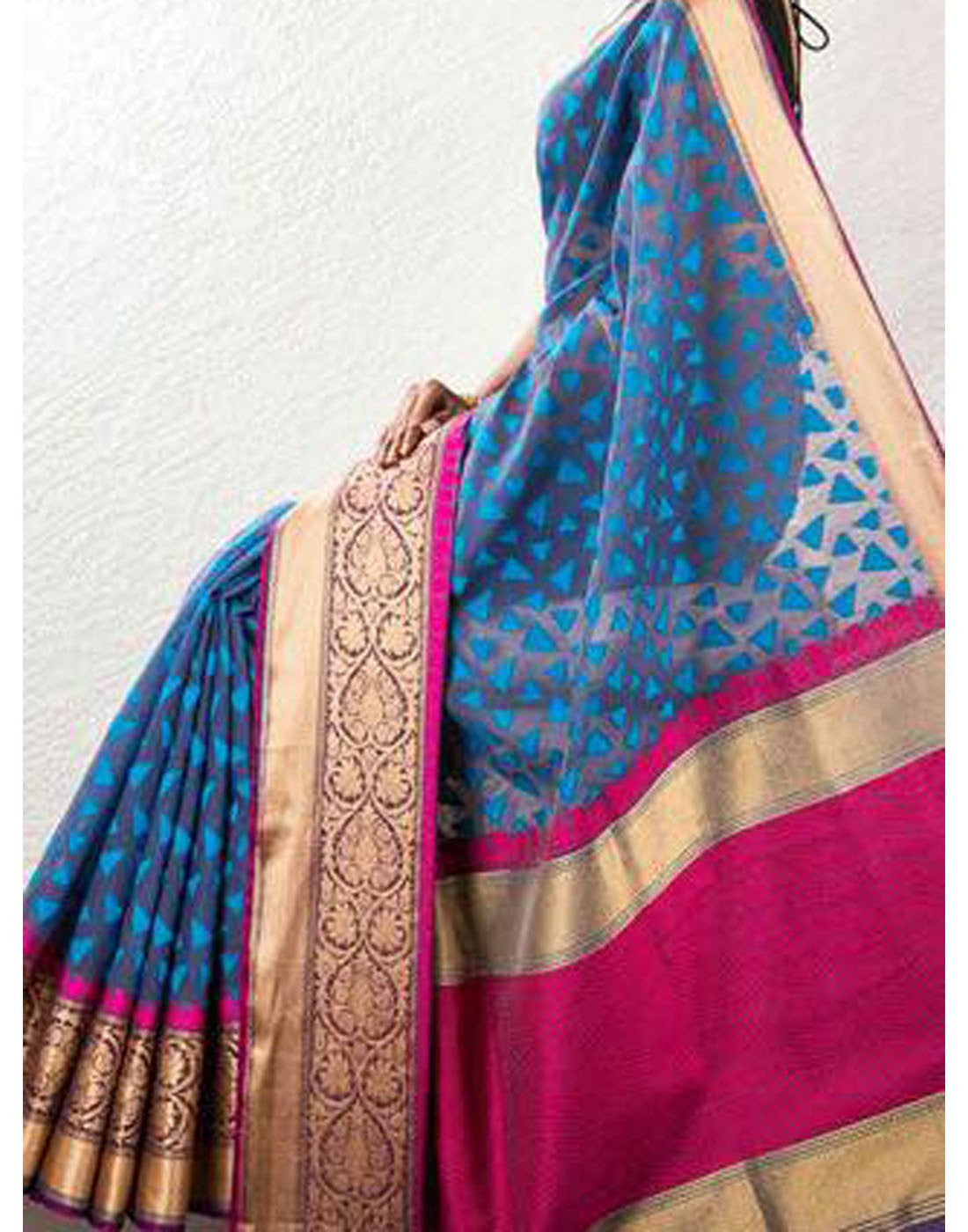 Turquoise Blue Banaras Handloom Saree