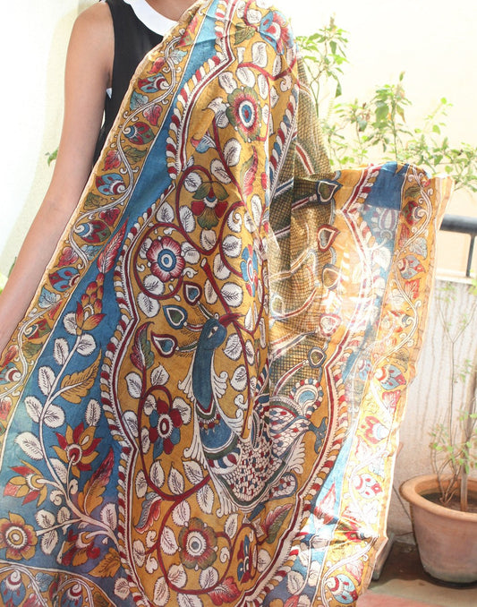 Kalamkari Silk Dupatta