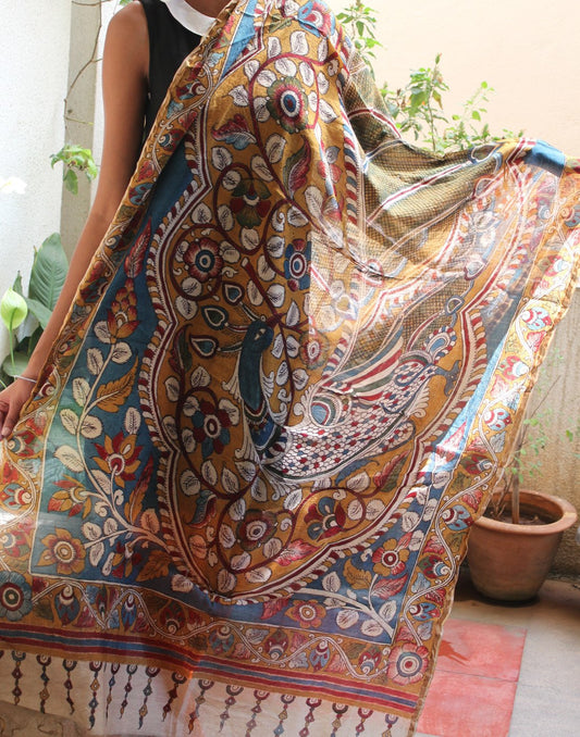 Kalamkari Silk Dupatta